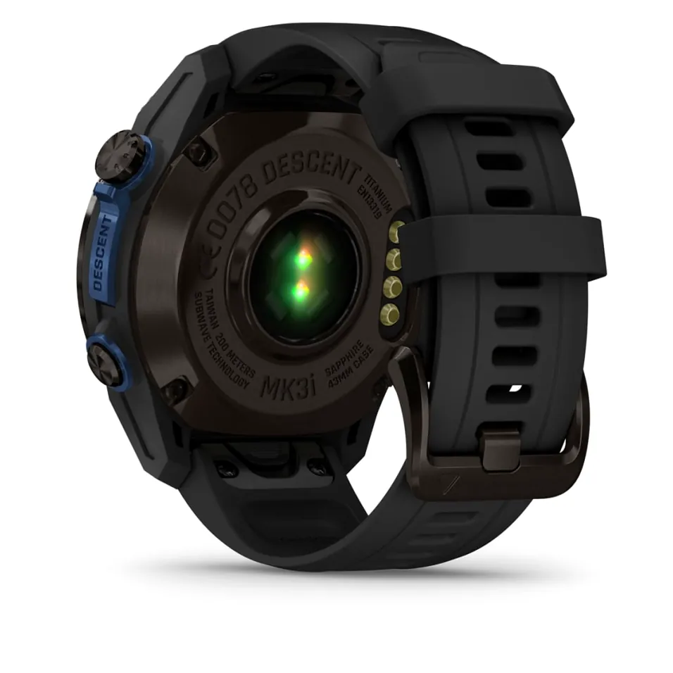 Garmin Descent Mk3i, 43 мм, титановый, угольно-серый, DLC, черный силиконовый ремешок, фото 4 из 7