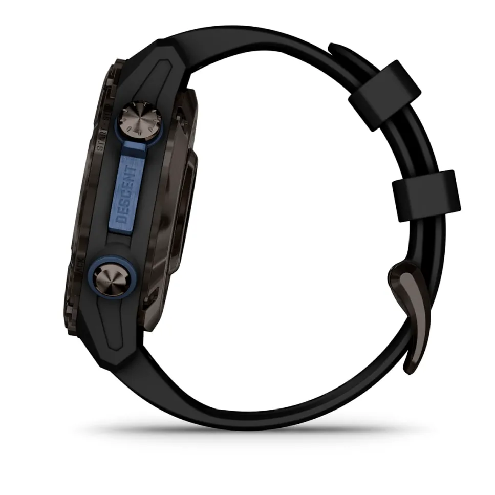 Garmin Descent Mk3i, 43 мм, титановый, угольно-серый, DLC, черный силиконовый ремешок, фото 5 из 7