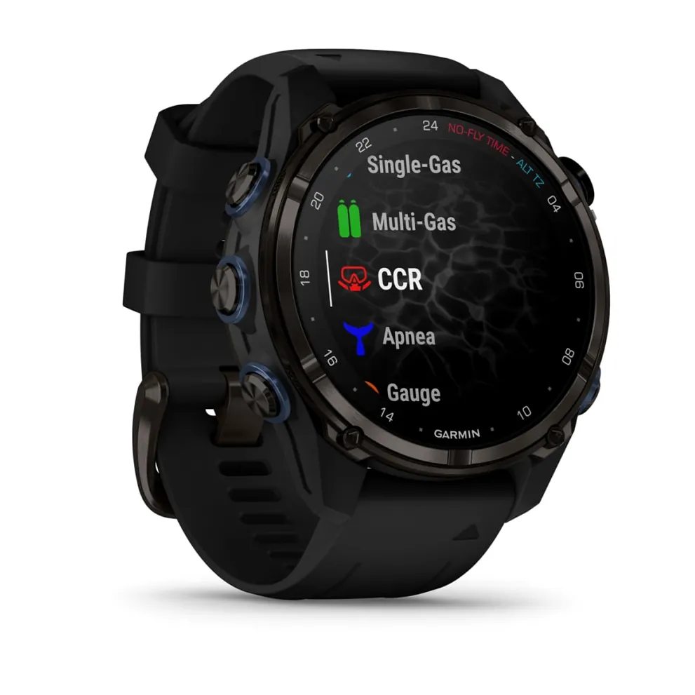Garmin Descent Mk3i, 43 мм, титановый, угольно-серый, DLC, черный силиконовый ремешок, фото 6 из 7