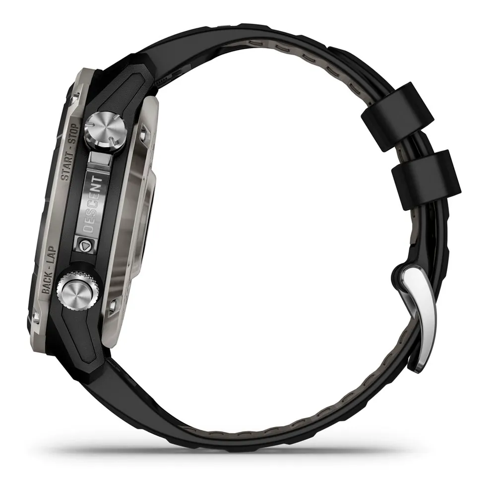Garmin Descent Mk3i, 51 мм, титановый серебристо-черный, PVD, черный силиконовый ремешок, фото 4 из 6