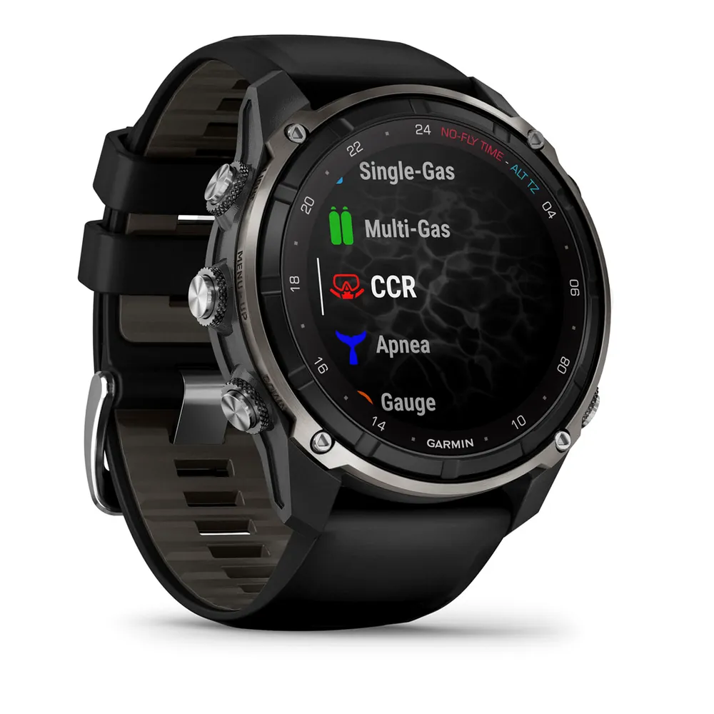 Garmin Descent Mk3i, 51 мм, титановый серебристо-черный, PVD, черный силиконовый ремешок, фото 5 из 6