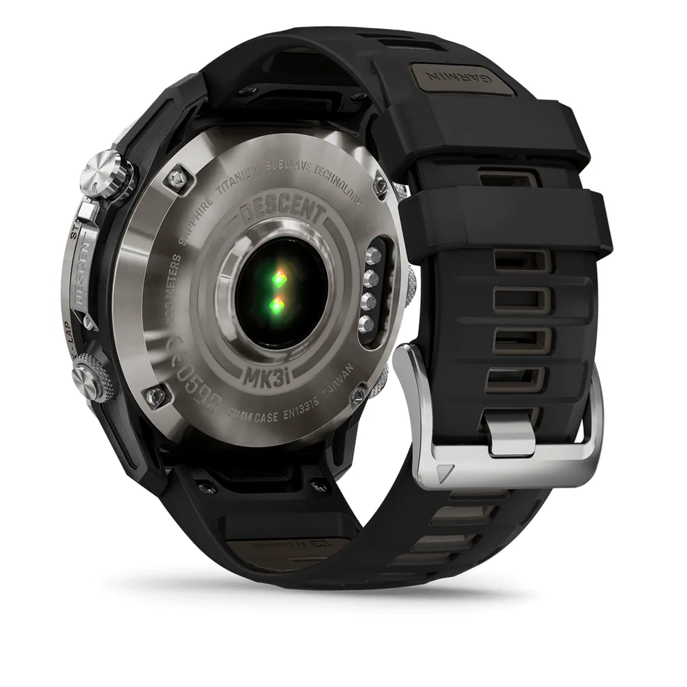 Garmin Descent Mk3i, 51 мм, титановый серебристо-черный, PVD, черный силиконовый ремешок, фото 6 из 6