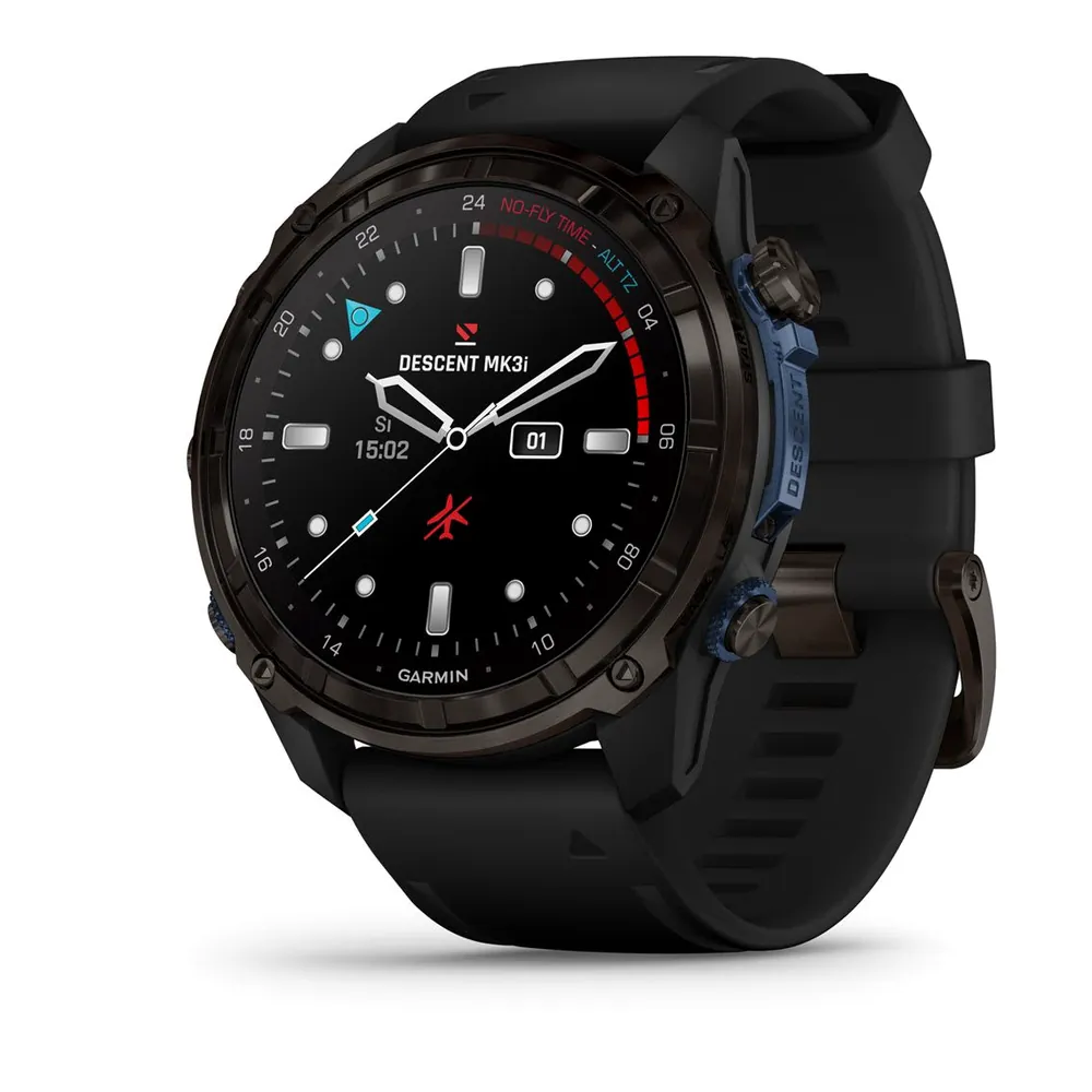 Garmin Descent Mk3i, 51 мм, титановый угольно-серый, DLC, черный силиконовый ремешок, фото 1 из 7