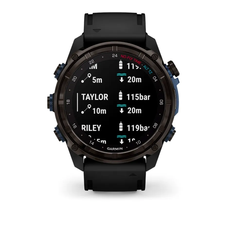 Garmin Descent Mk3i, 51 мм, титановый угольно-серый, DLC, черный силиконовый ремешок, фото 2 из 7