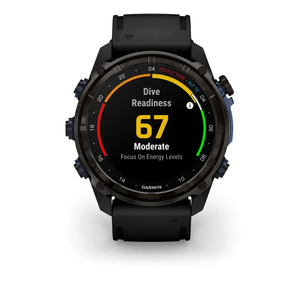 Garmin Descent Mk3i, 51 мм, титановый угольно-серый, DLC, черный силиконовый ремешок, фото 4 из 7