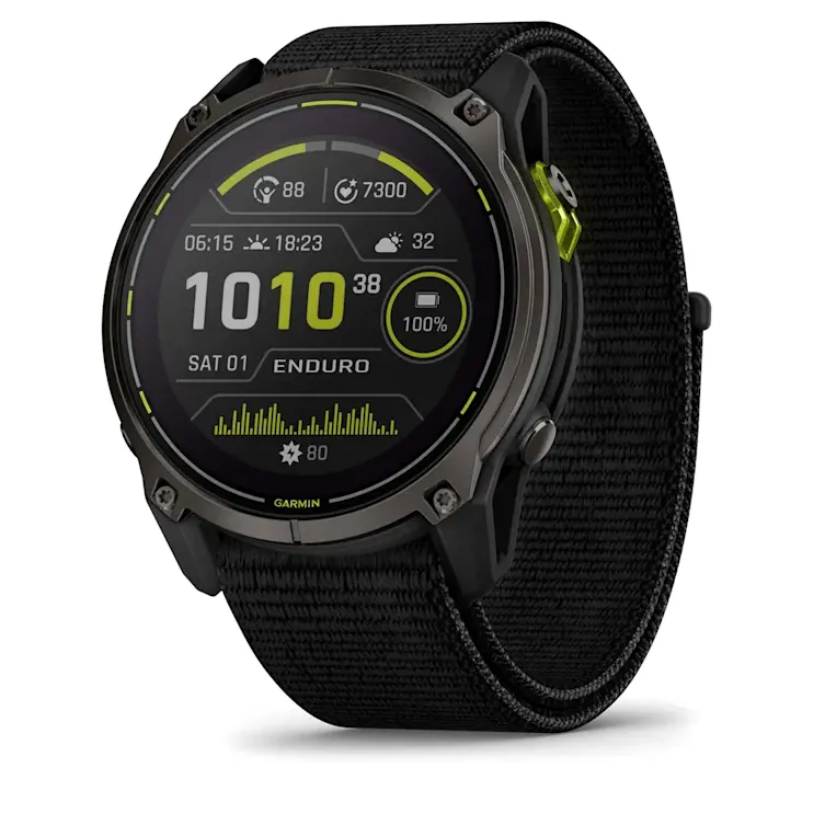 Garmin Enduro 3, С черным титановым безелем DLC, черным нейлоновым ремешком UltraFit, фото 1 из 7