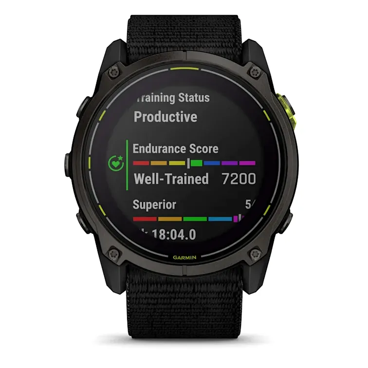 Garmin Enduro 3, С черным титановым безелем DLC, черным нейлоновым ремешком UltraFit, фото 4 из 7