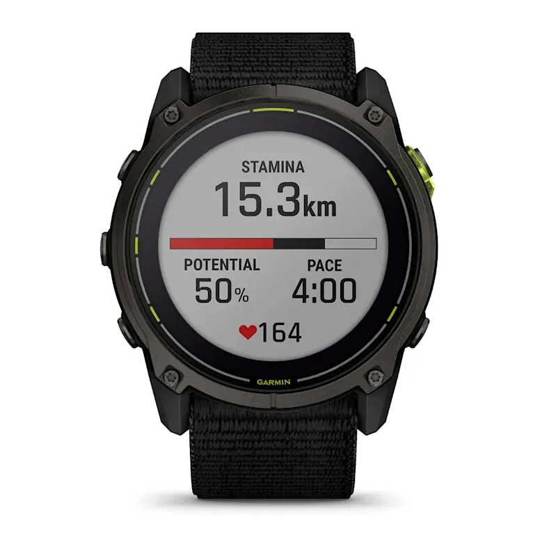Garmin Enduro 3, С черным титановым безелем DLC, черным нейлоновым ремешком UltraFit, фото 6 из 7