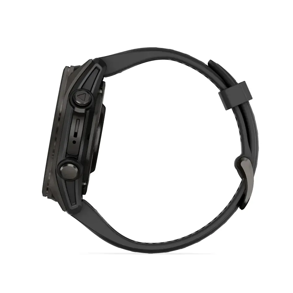 Garmin Fenix 8, 43 мм, AMOLED, Sapphire, угольно-черный DLC, пепельно-серый ремешок, фото 5 из 7