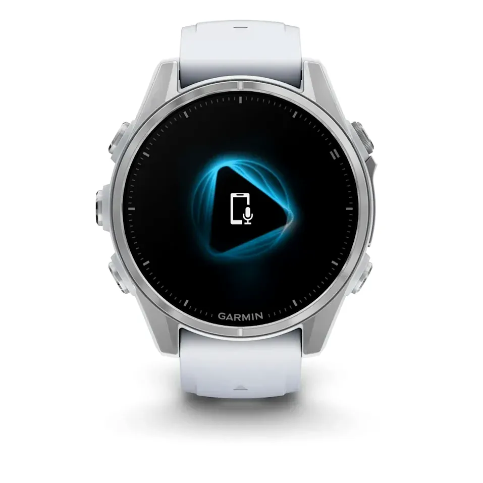 Garmin Fenix 8, 43 мм, AMOLED, серебристый корпус, белый ремешок, фото 6 из 7