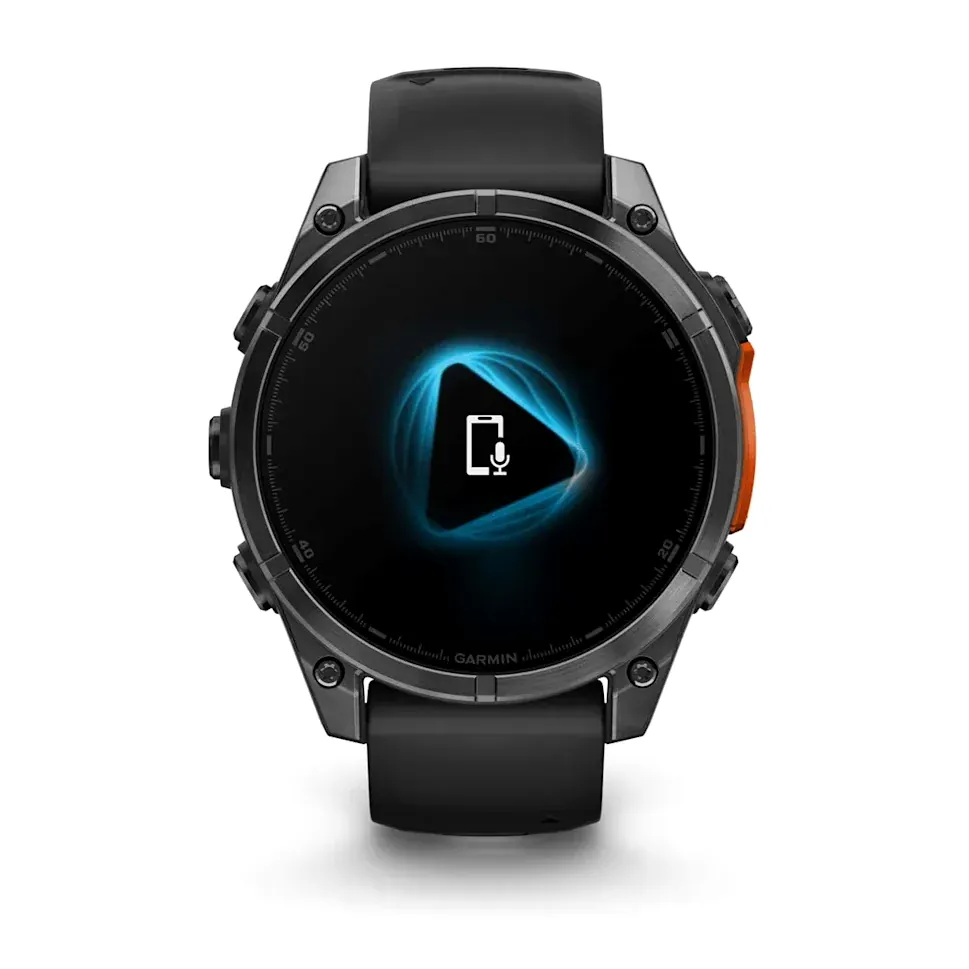 Garmin Fenix 8, 47 мм, AMOLED, серый, черный силиконовый ремешок, фото 4 из 7