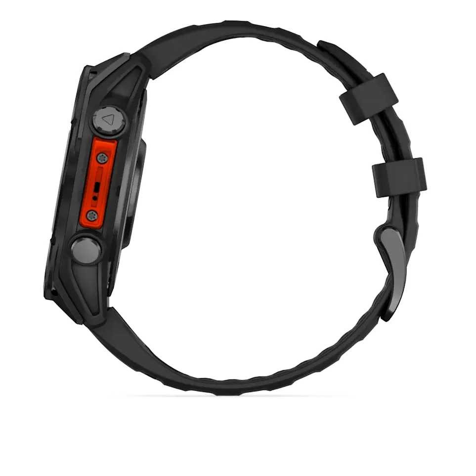 Garmin Fenix 8, 47 мм, AMOLED, серый, черный силиконовый ремешок, фото 6 из 7