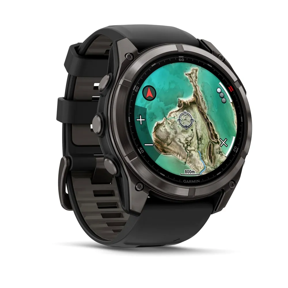 Garmin Fenix 8, 51 мм, MicroLED, DLC, угольно-серый, черный силиконовый ремешок, фото 3 из 3