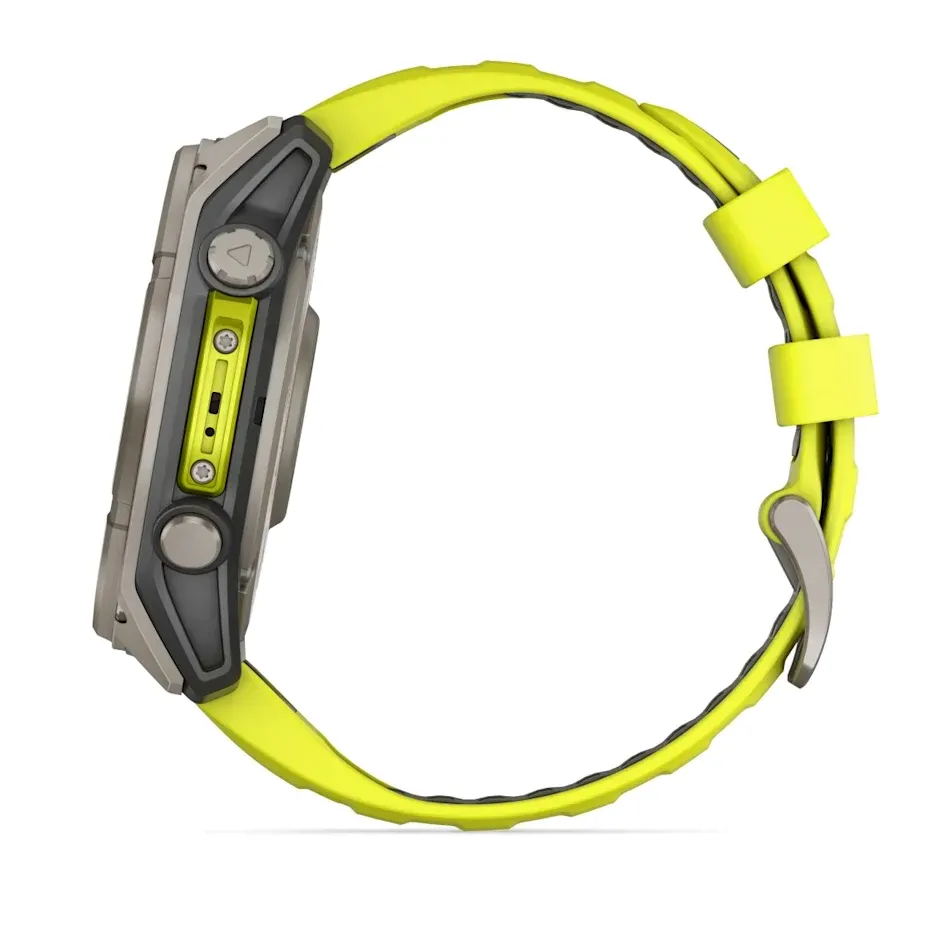 Garmin Fenix 8, 51 мм, Solar, Sapphire, титановый серый с желтым ремешком, фото 2 из 5