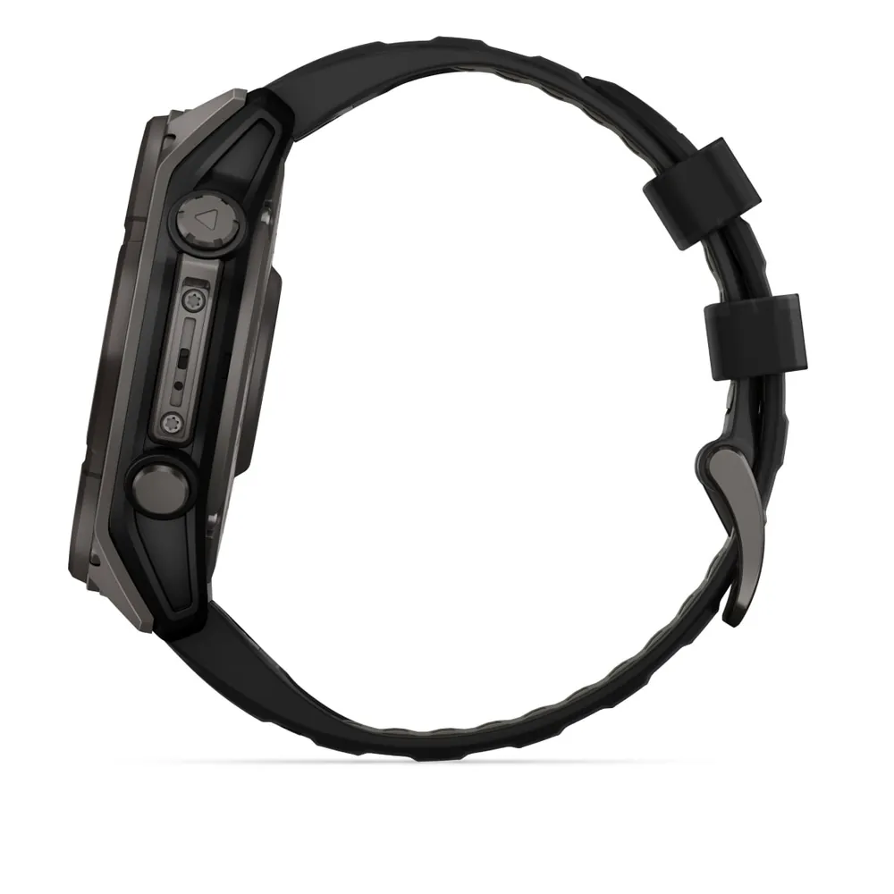 Garmin Fenix 8, 51 мм, Solar, Sapphire, титановый угольно-серый с DLC-покрытием и черным ремешком, фото 4 из 6