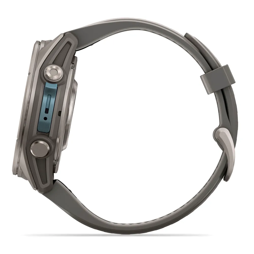 Garmin Fenix 9, 43 мм, титановый, пепельно-серый силиконовый ремешок, фото 4 из 8