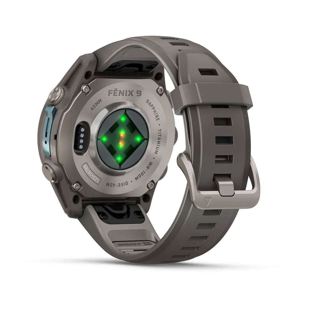Garmin Fenix 9, 43 мм, титановый, пепельно-серый силиконовый ремешок, фото 7 из 8