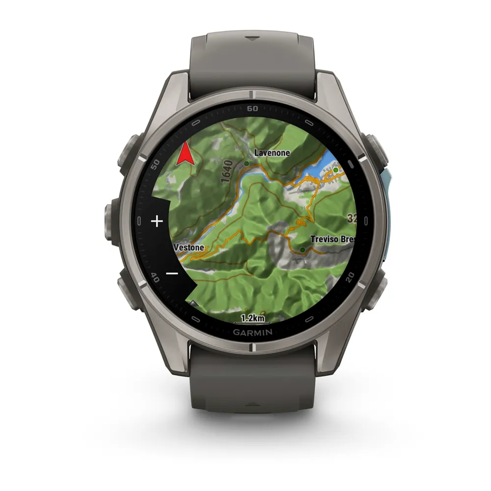 Garmin Fenix 9, 43 мм, титановый, пепельно-серый силиконовый ремешок, фото 8 из 8
