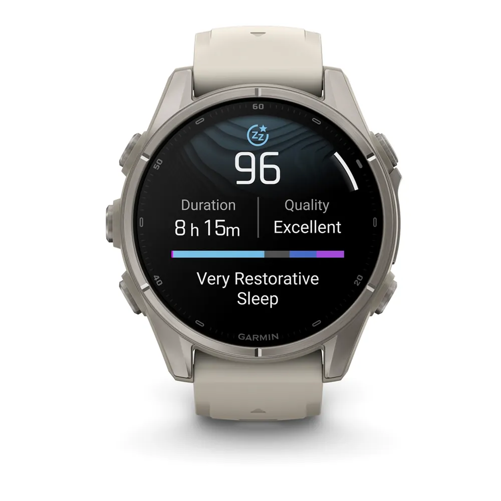 Garmin Fenix 9, 43 мм, титановый, туманно-серый силиконовый ремешок, фото 2 из 8