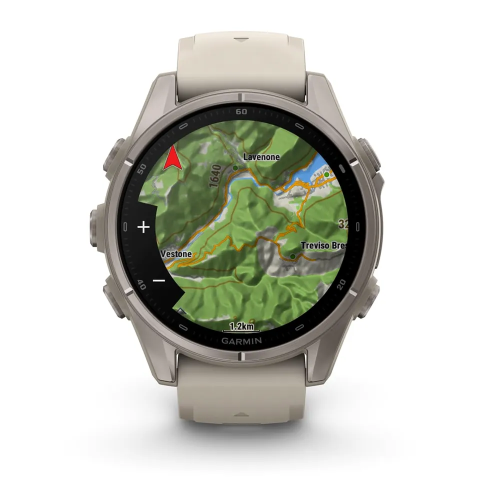 Garmin Fenix 9, 43 мм, титановый, туманно-серый силиконовый ремешок, фото 6 из 8