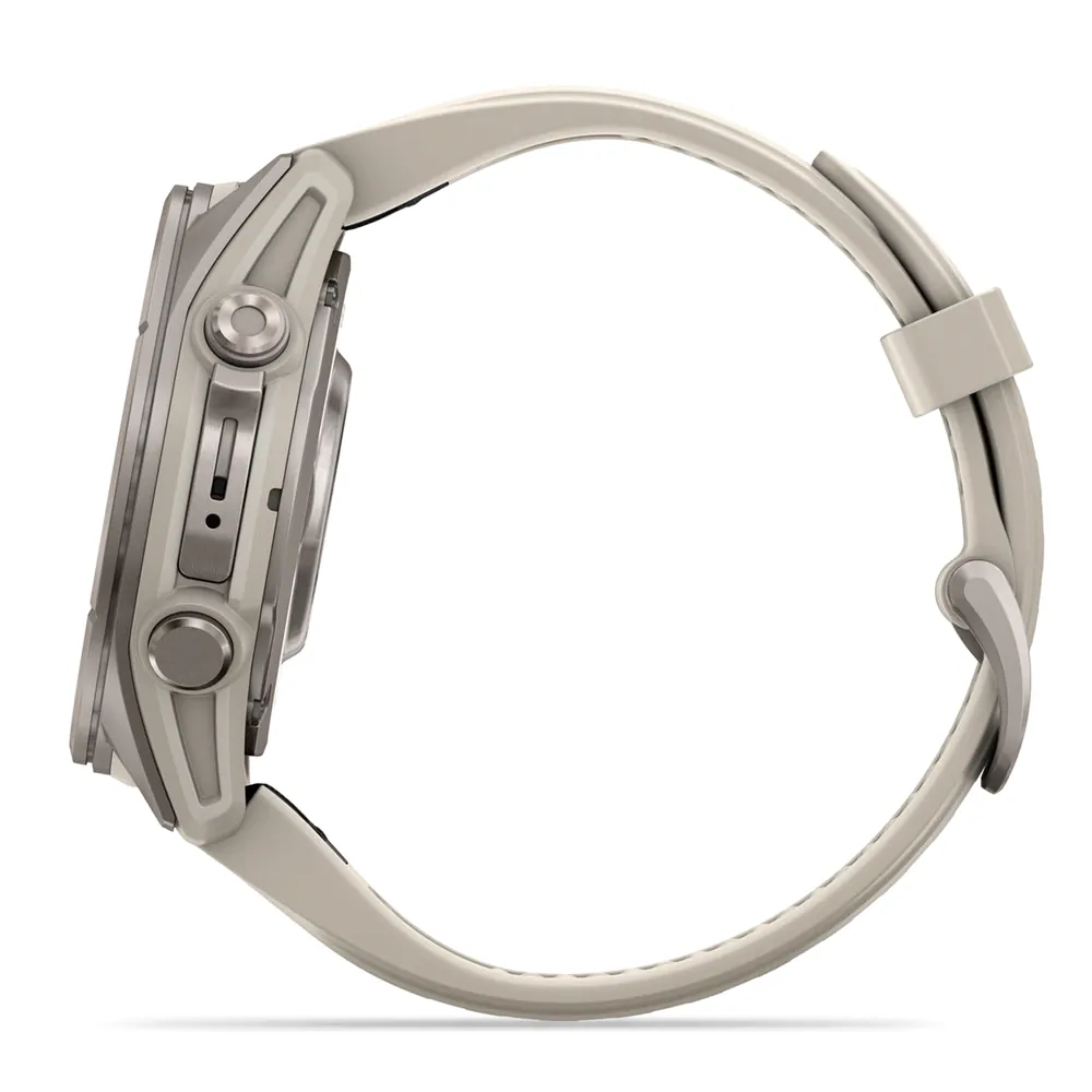 Garmin Fenix 9, 43 мм, титановый, туманно-серый силиконовый ремешок, фото 7 из 8