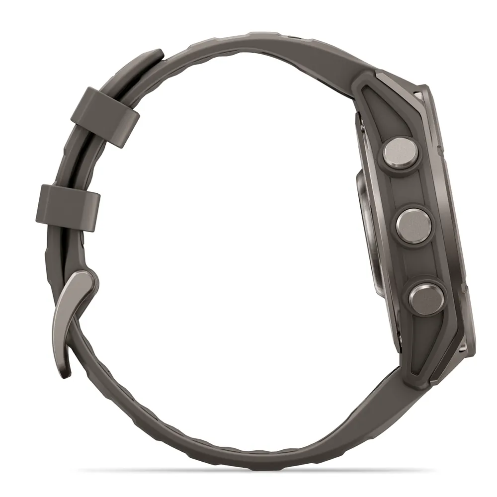 Garmin Fenix 9, 47 мм, титановый, пепельно-серый силиконовый ремешок, фото 2 из 7