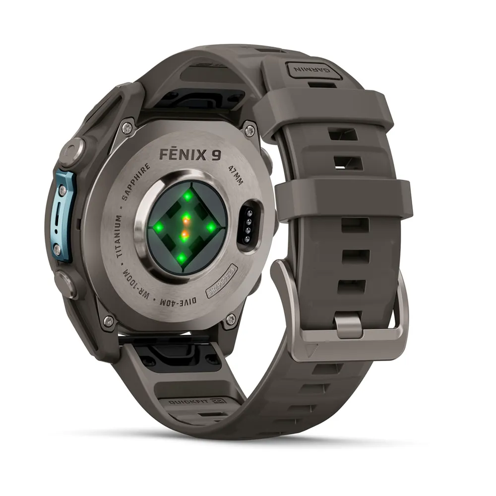Garmin Fenix 9, 47 мм, титановый, пепельно-серый силиконовый ремешок, фото 5 из 7