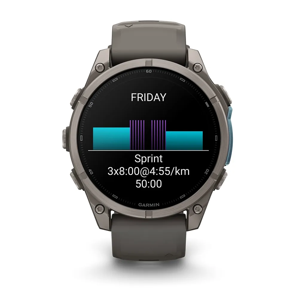 Garmin Fenix 9, 47 мм, титановый, пепельно-серый силиконовый ремешок, фото 6 из 7