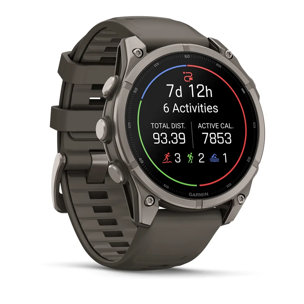 Garmin Fenix 9, 47 мм, титановый, пепельно-серый силиконовый ремешок, фото 7 из 7
