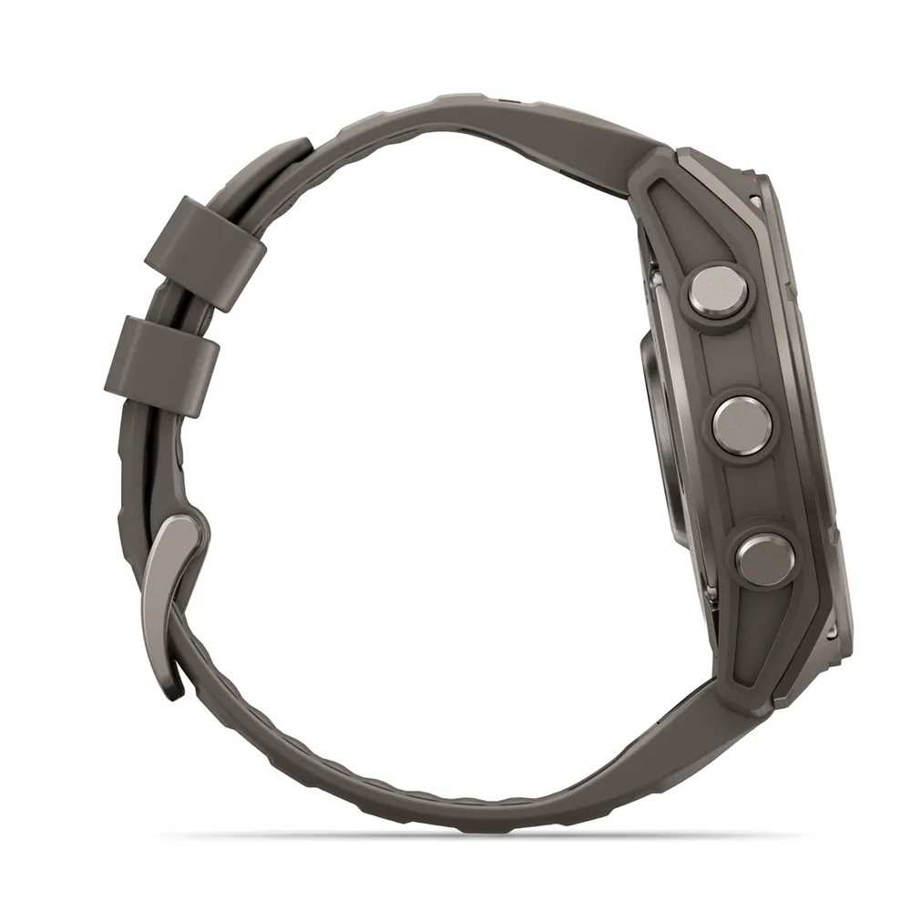 Garmin Fenix 9, 51 мм, титановый, пепельно-серый силиконовый ремешок, фото 3 из 7