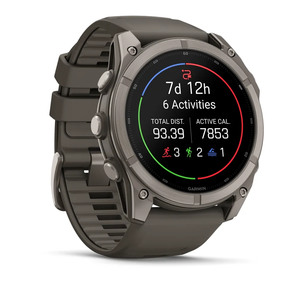Garmin Fenix 9, 51 мм, титановый, пепельно-серый силиконовый ремешок, фото 6 из 7