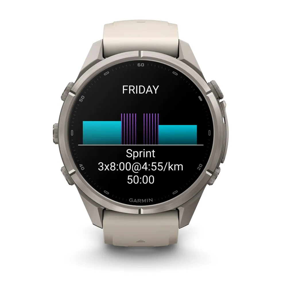 Garmin Fenix 9 Pro, 43 мм, титановый, туманно-серый/темный песчаник силиконовый ремешок, фото 2 из 7