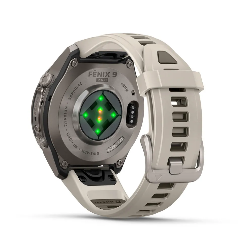 Garmin Fenix 9 Pro, 43 мм, титановый, туманно-серый/темный песчаник силиконовый ремешок, фото 3 из 7