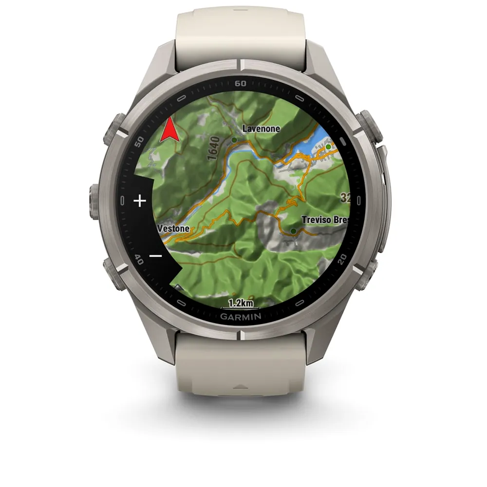 Garmin Fenix 9 Pro, 43 мм, титановый, туманно-серый/темный песчаник силиконовый ремешок, фото 4 из 7
