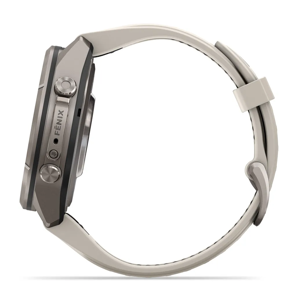 Garmin Fenix 9 Pro, 43 мм, титановый, туманно-серый/темный песчаник силиконовый ремешок, фото 5 из 7