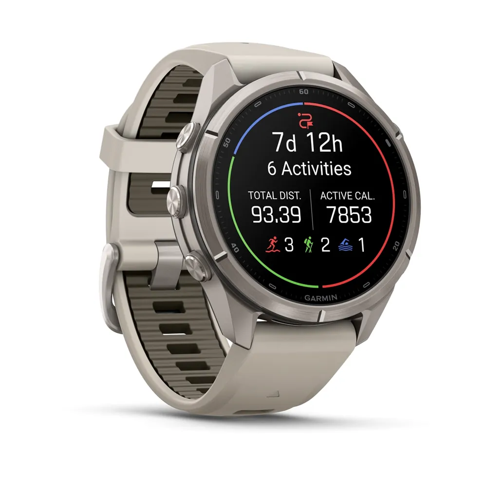 Garmin Fenix 9 Pro, 43 мм, титановый, туманно-серый/темный песчаник силиконовый ремешок, фото 7 из 7