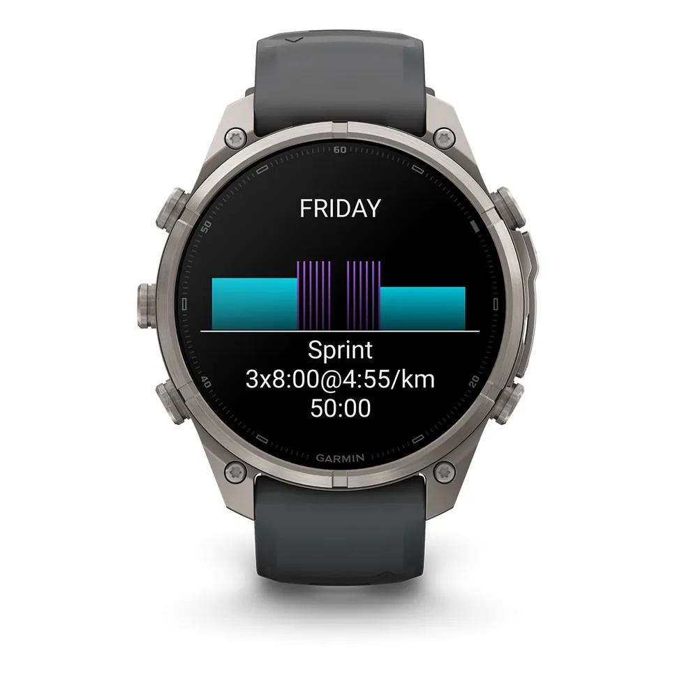 Garmin Fenix 9 Pro, 47 мм, титановый, черный силиконовый ремешок, фото 2 из 7