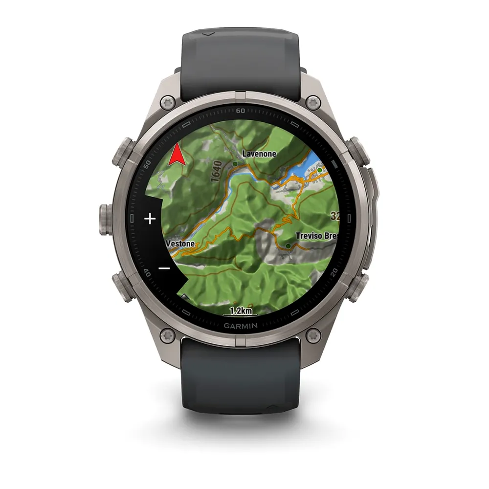 Garmin Fenix 9 Pro, 47 мм, титановый, черный силиконовый ремешок, фото 3 из 7
