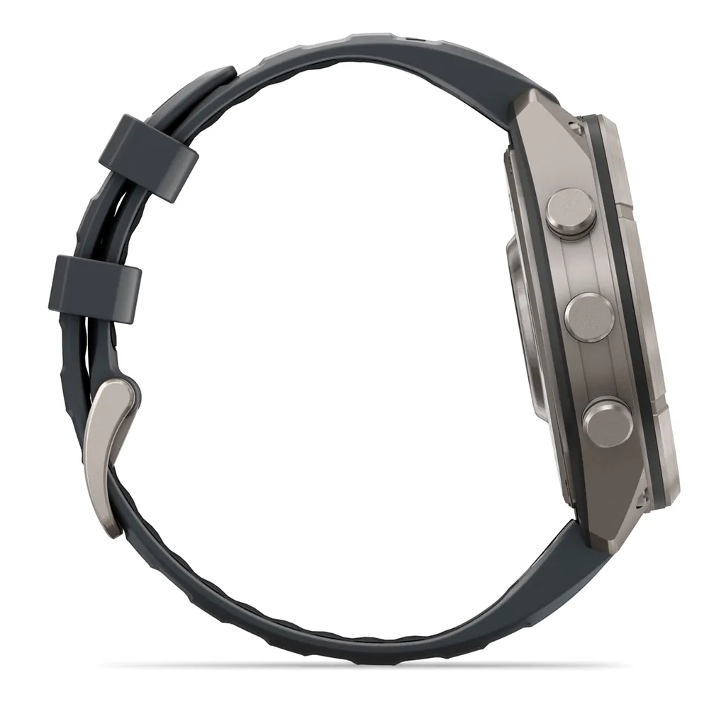 Garmin Fenix 9 Pro, 47 мм, титановый, черный силиконовый ремешок, фото 4 из 7