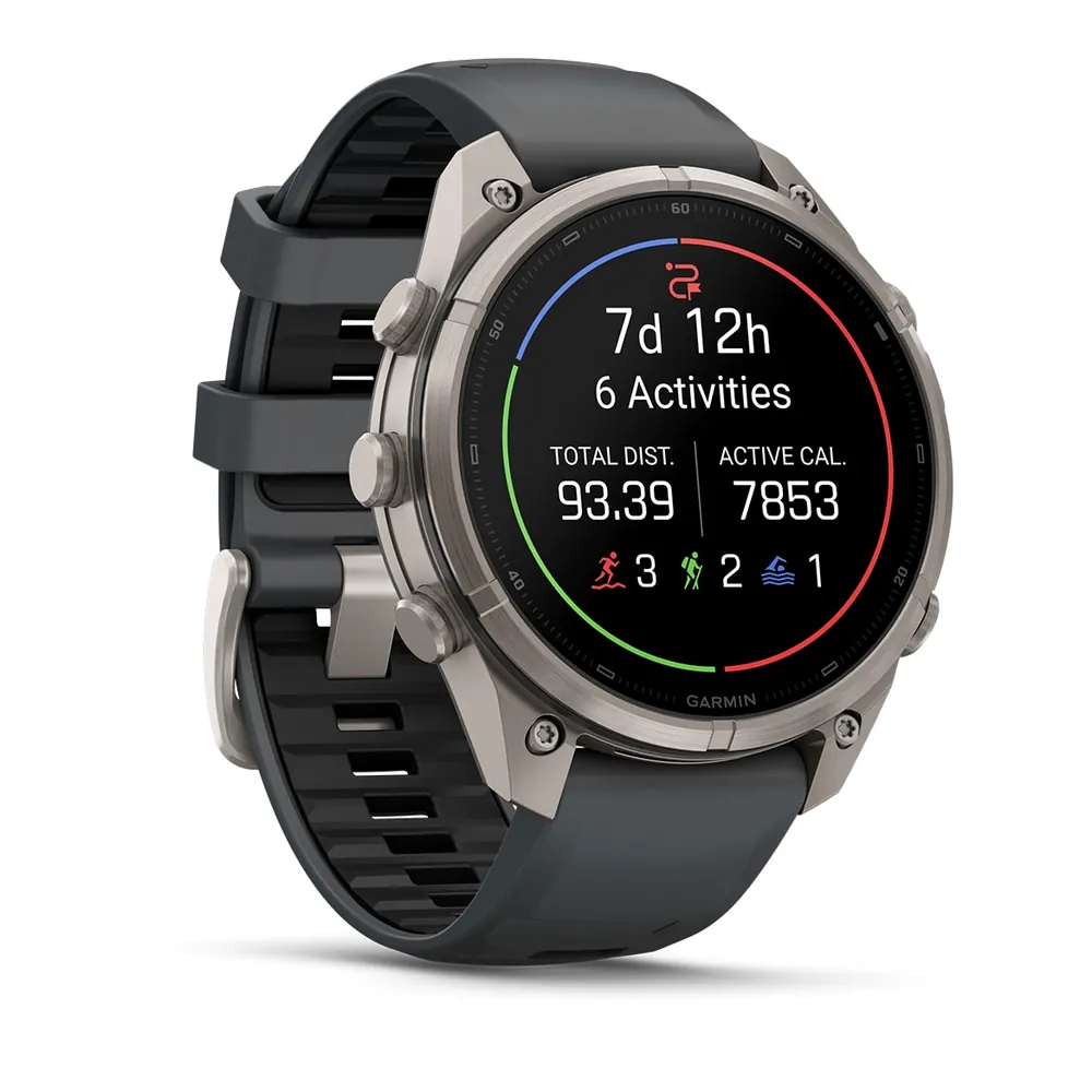 Garmin Fenix 9 Pro, 47 мм, титановый, черный силиконовый ремешок, фото 5 из 7