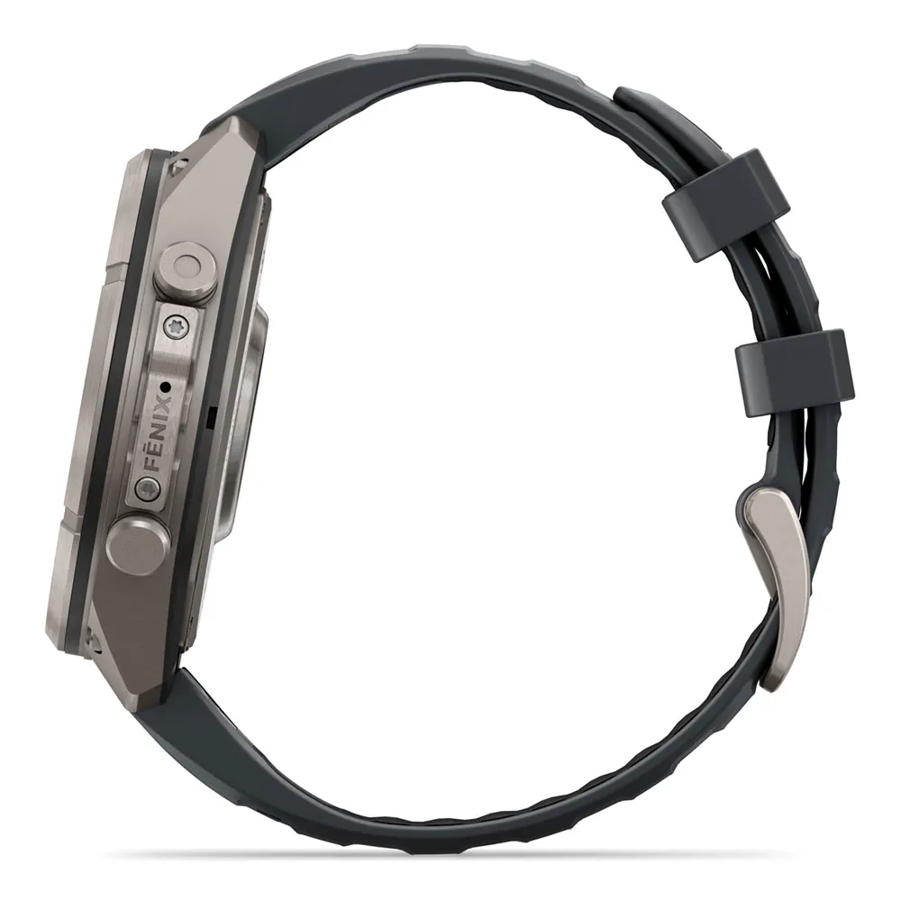 Garmin Fenix 9 Pro, 47 мм, титановый, черный силиконовый ремешок, фото 6 из 7