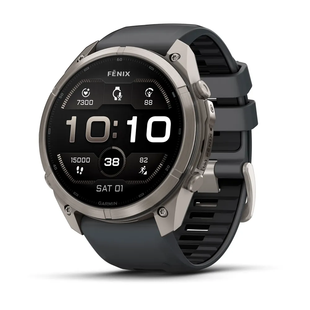Garmin Fenix 9 Pro, 51 мм, титановый, черный силиконовый ремешок, фото 1 из 8