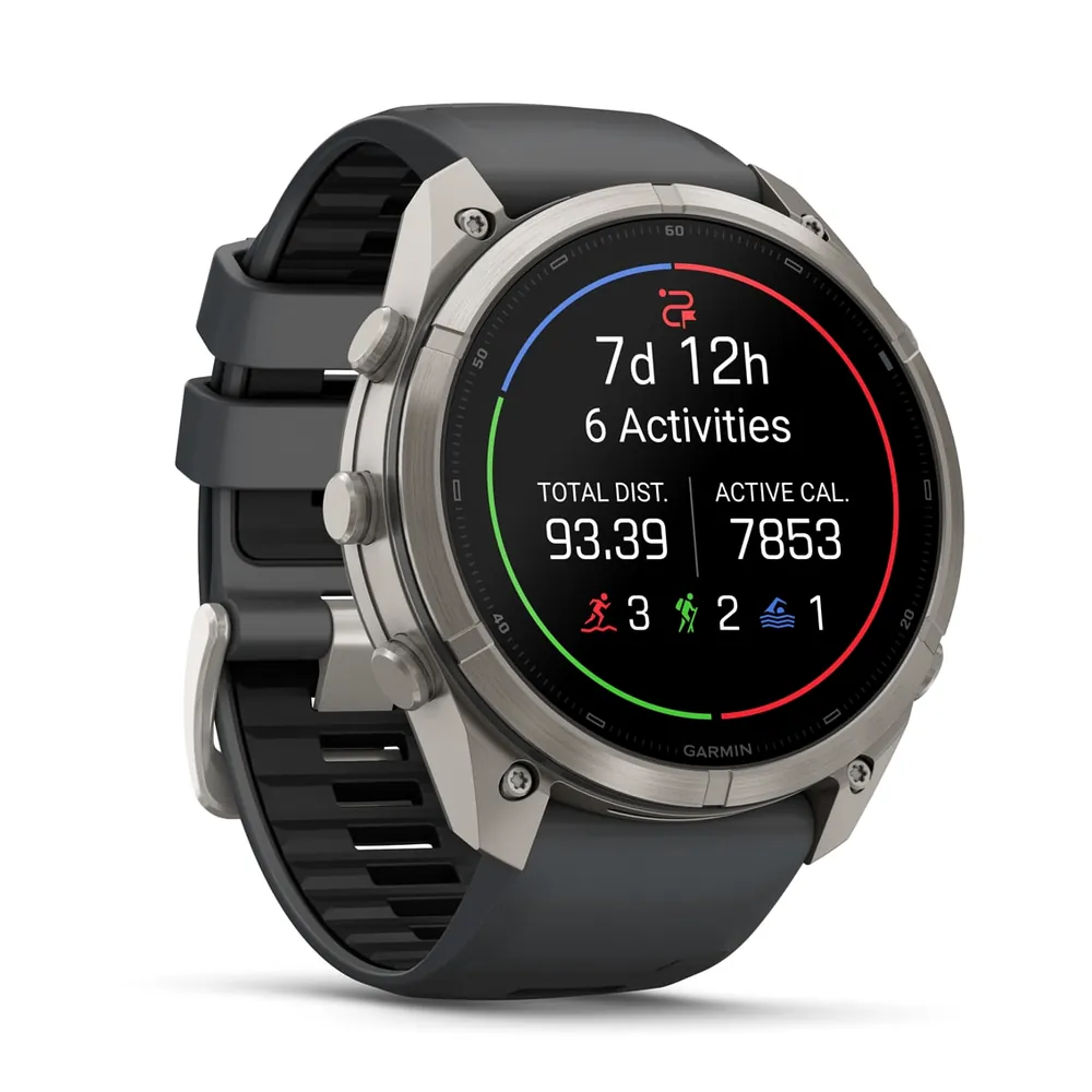 Garmin Fenix 9 Pro, 51 мм, титановый, черный силиконовый ремешок, фото 5 из 8