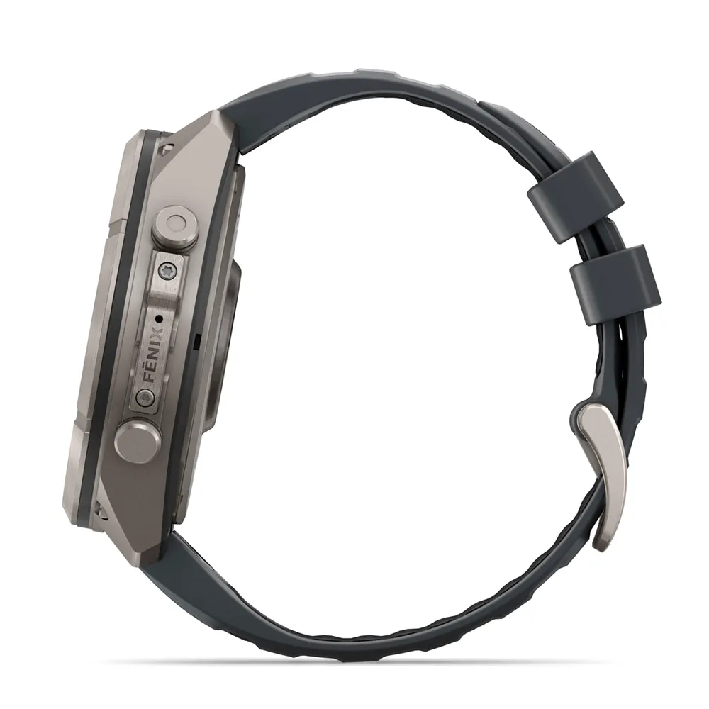 Garmin Fenix 9 Pro, 51 мм, титановый, черный силиконовый ремешок, фото 7 из 8