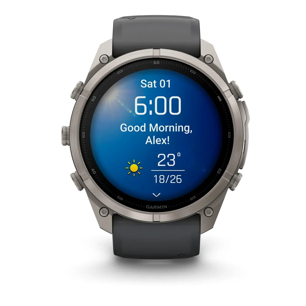 Garmin Fenix 9 Pro, 51 мм, титановый, черный силиконовый ремешок, фото 8 из 8