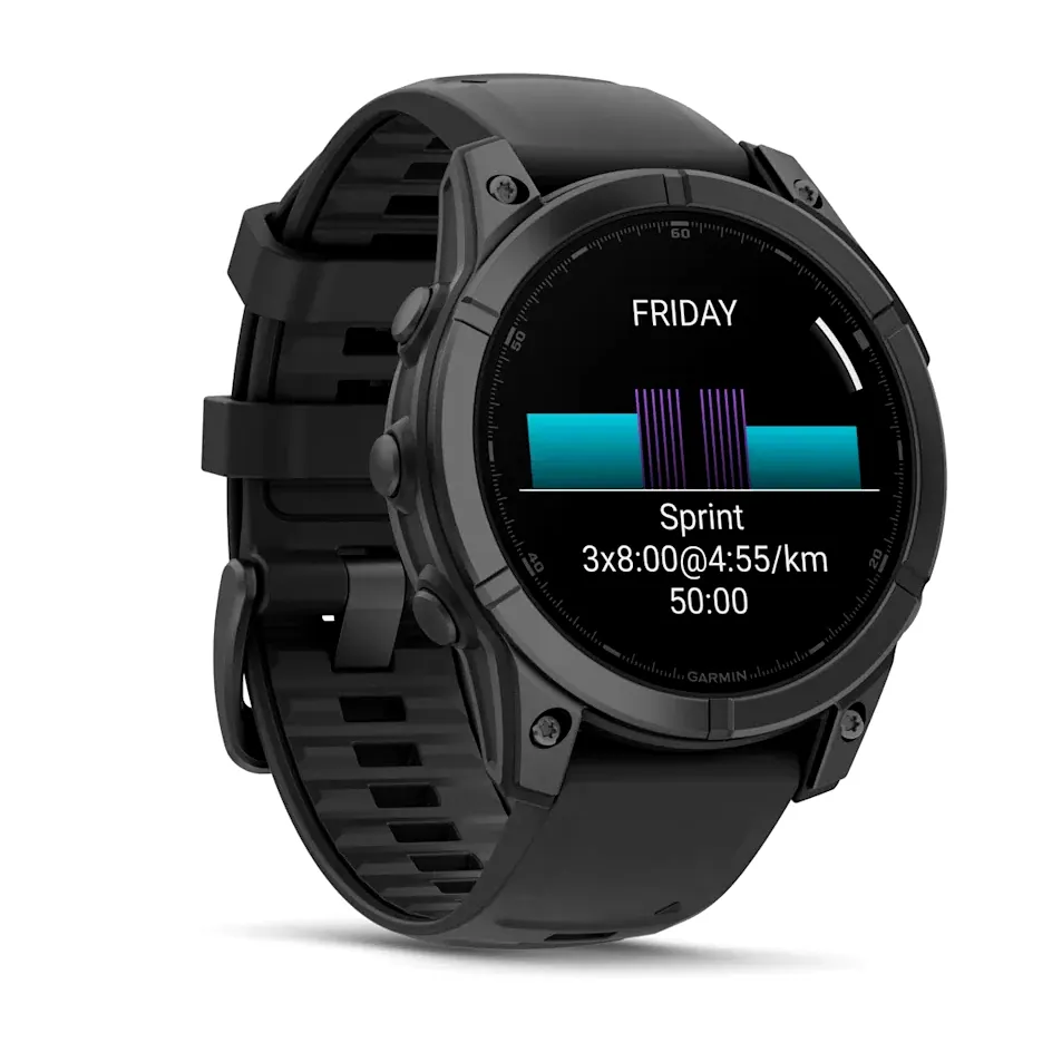 Garmin Fenix E, 47 мм, AMOLED, серый безель, черный силиконовый ремешок, фото 5 из 7