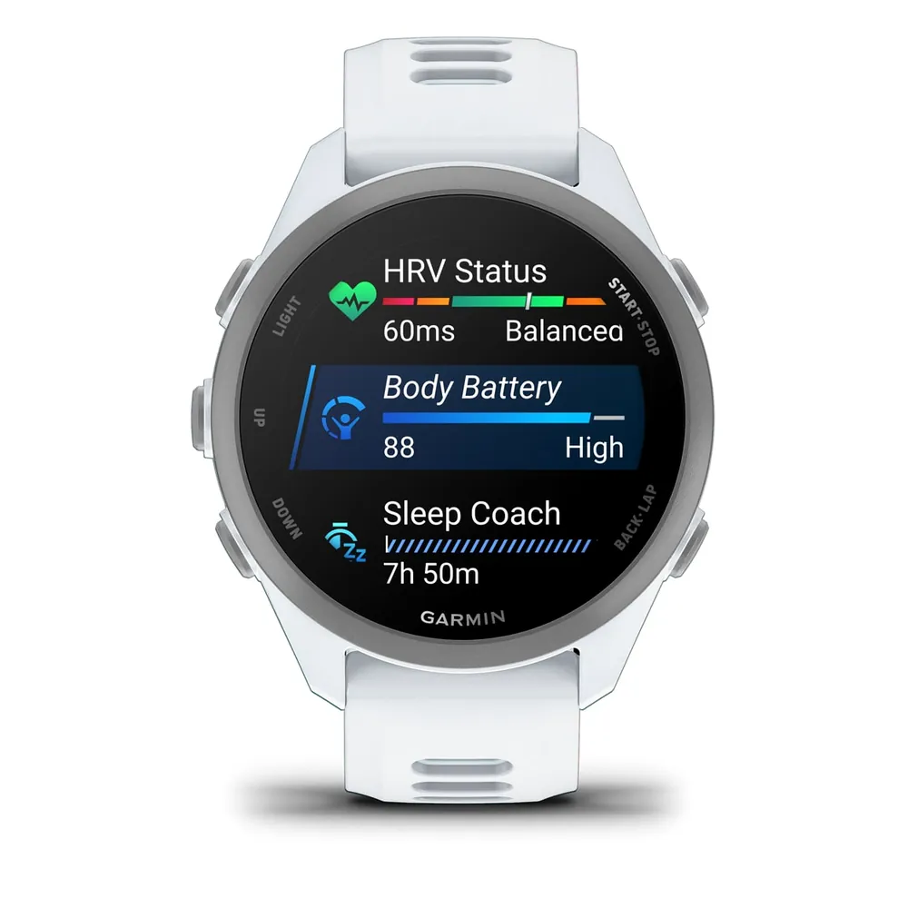 Garmin Forerunner 170 Music, белый с облачно-голубым ремешком, фото 2 из 6