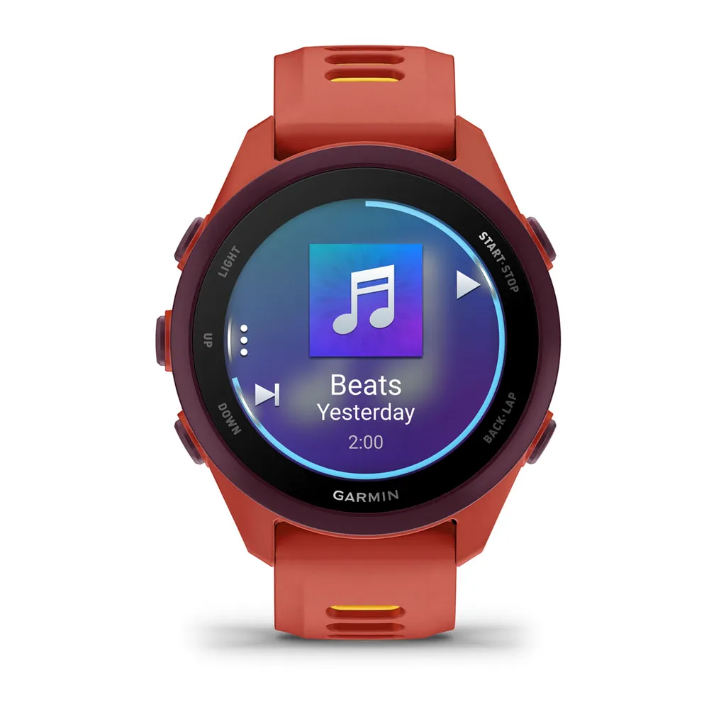 Garmin Forerunner 170 Music, красно-розовый с мангово-желтым ремешком, фото 3 из 5