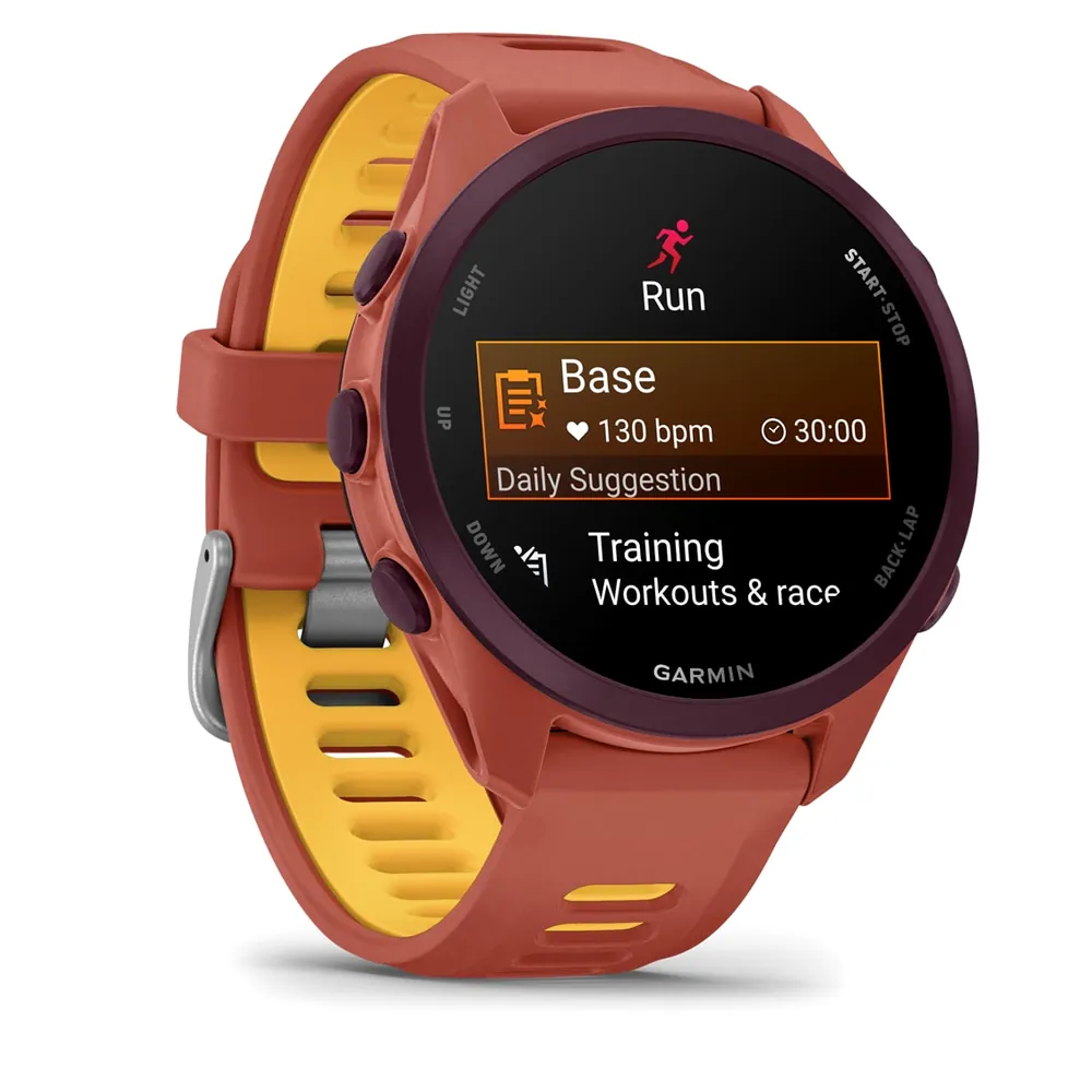 Garmin Forerunner 170 Music, красно-розовый с мангово-желтым ремешком, фото 4 из 5