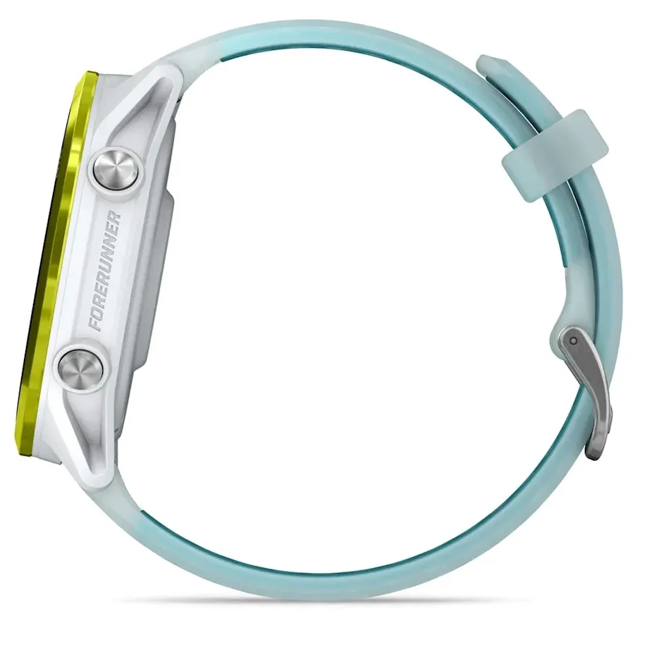 Garmin Forerunner 570, 47 мм, светло-серый, алюминиевый безель ярко-желтого цвета, бирюзовый ремешок, фото 5 из 6